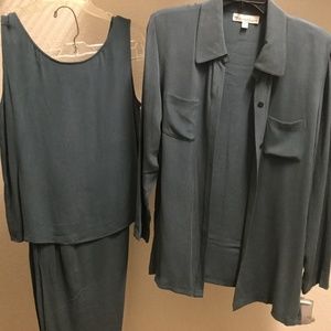 Blue three piece pant suit